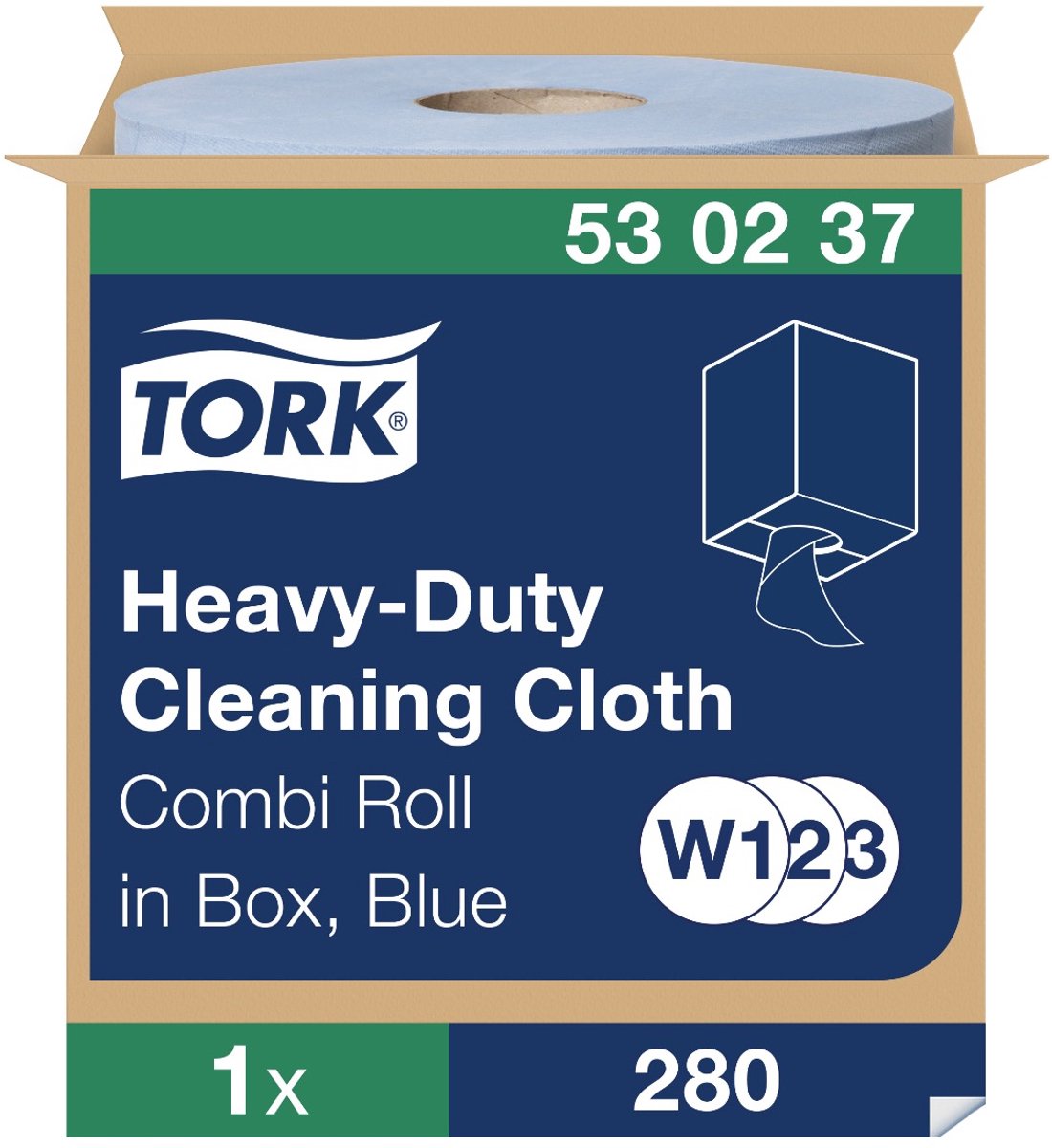 Tork Premium 530 werkdoek 106-1, blauw, 1-laags, 280vel, non-woven (530237)