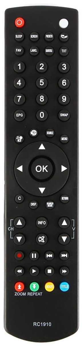 Dailygoods - Dailygoody - TV Afstandsbediening - Universele Vervangende Afstandsbediening - Zwart - Geschikt voor LCD TV - Praktische oplossing voor afstandsbediening