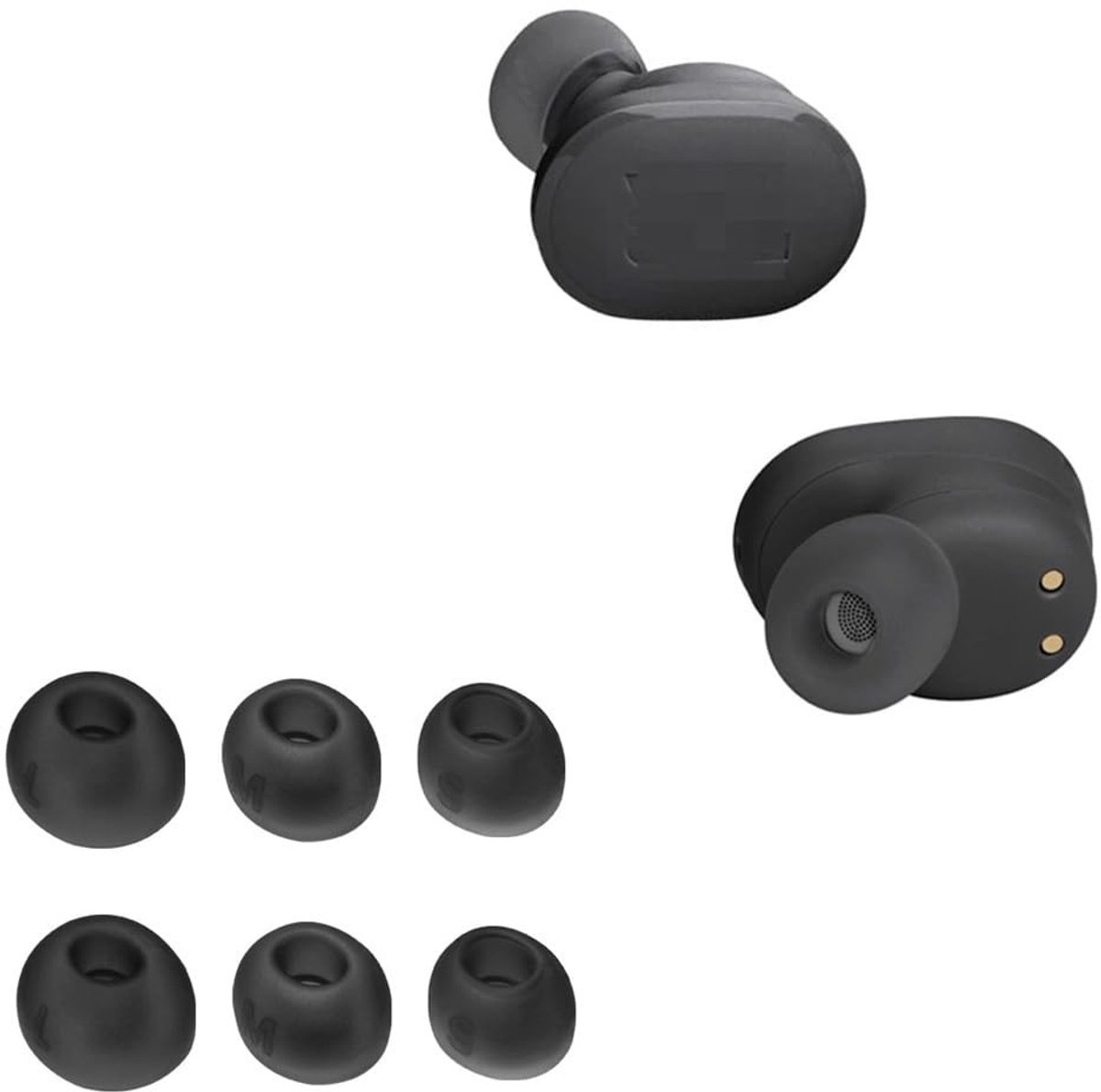Dailygoods - Vervangende Siliconen Oordopjes voor In-Ear Hoofdtelefoons, 6 Stuks (Zwart)
