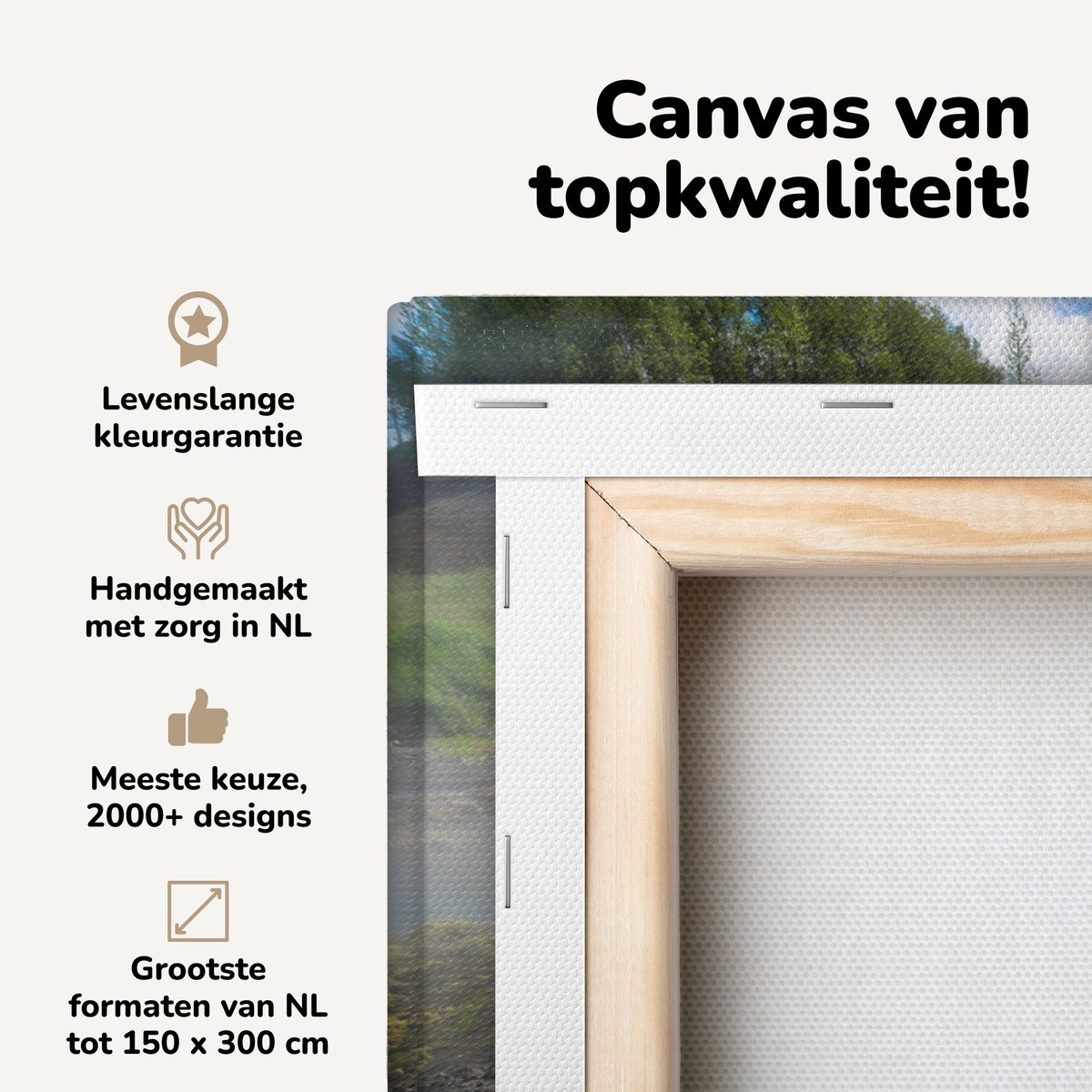 Canvas schilderij 90x60 cm - Wanddecoratie Steen met de tekst "vadmalahver" bij een warmwa