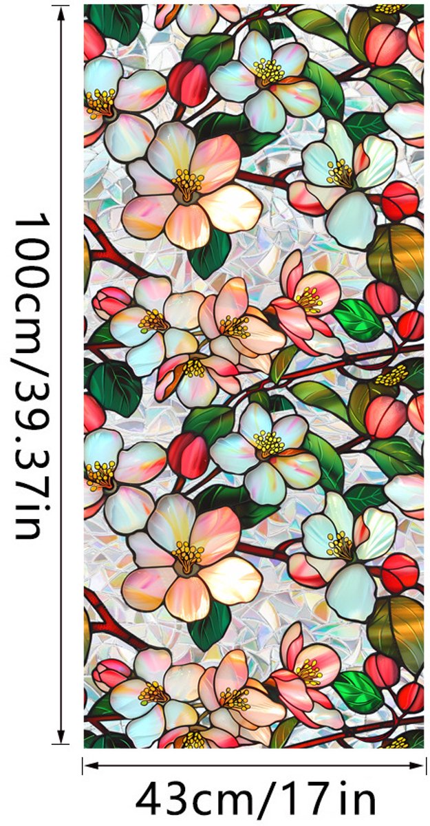 3D Regenboog Raamfolie- Anti-Inkijk - Isolerend & Zonwerend - 43x100cm – Statisch - Prisma Bejuweled EffectXCBL043