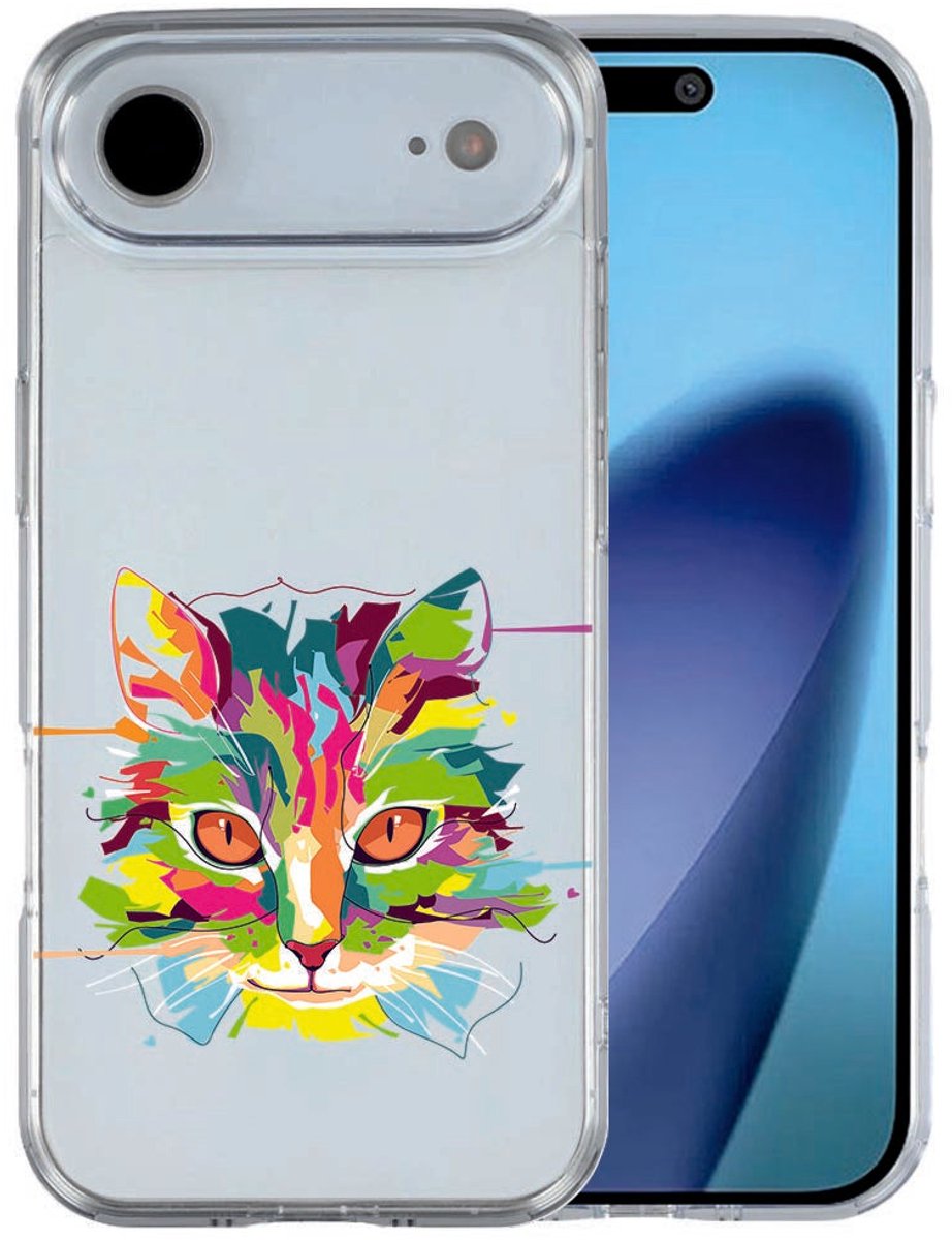iPhone Air hoesje Cat Color - Transparant, Meerkleurig