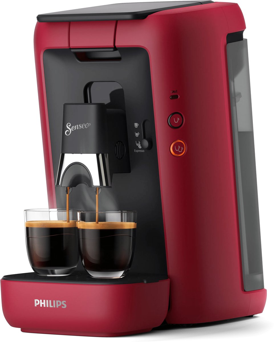 Bol.com Philips Senseo Maestro Koffiepadmachine CSA260/90 - Keuze uit 1 of 2 Kopjes - Instelbare Intensiteit - Automatische Uitschakeling - Groot Waterreservoir - Rood aanbieding
