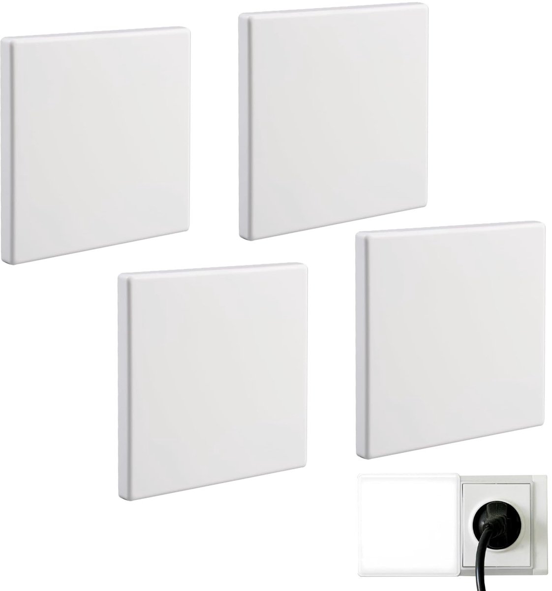 Dailygoods - Set van 4 Blindafdekkingen voor Stopcontacten en Schakelaars