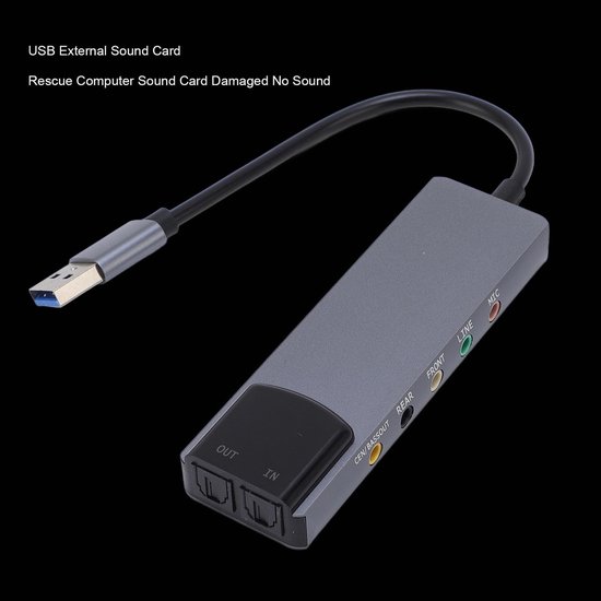 Dailygoods - Externe USB Geluidskaart met 5.1 Surround Sound van Dailygoods — afbeelding 2