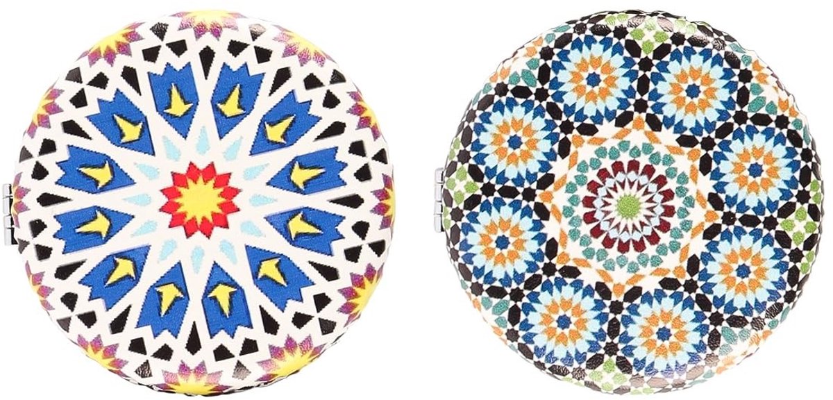 Allecto - Compact Retro Make-up Spiegel 2.75" - Dubbelzijdig Vouwbaar Reismirror - Handig voor Reizen - Geschikt voor Make-up - Ideaal voor Vrouwen