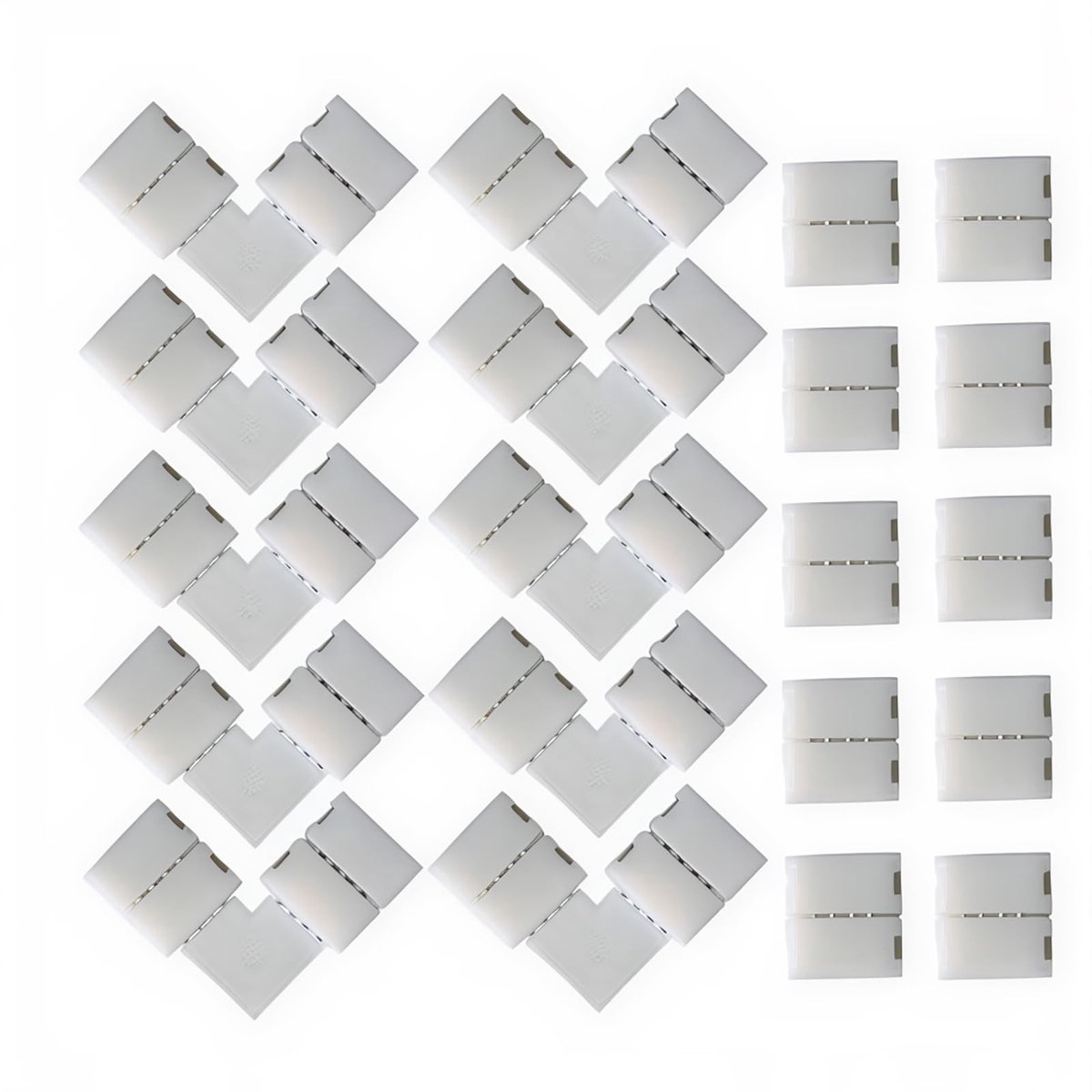 Allecto - Lichtstrip Accessoires - 20 Stuks LED-strip Connectoren - Soldeervrij en Eenvoudig - Multicolor - Voor LED 10 mm 5050 - Geschikt voor...