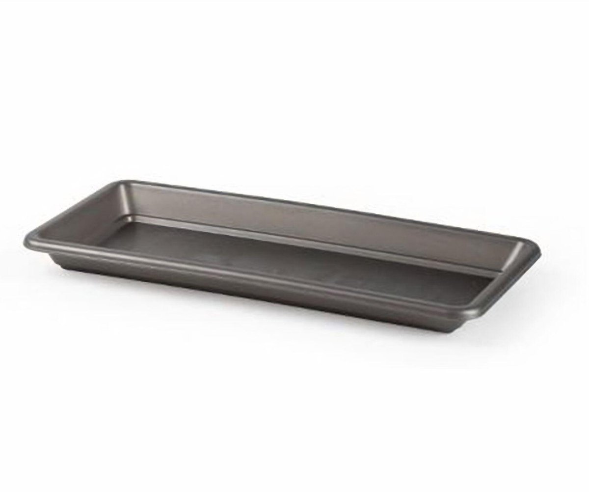 Plasticforte Plantenbak water onder opvangschaal - antraciet - rechthoek - 39 x 18 cm - Bloembakken