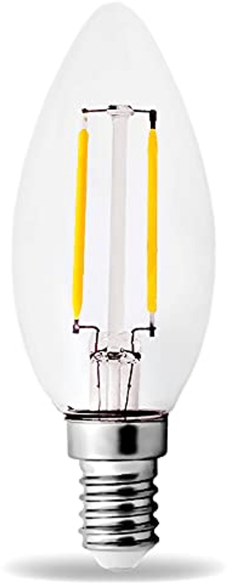 Kwazar Luminaire LED-lamp Filament E14 Kaars 2W 210lm Warmwit LED-lamp Gloeidraadlamp Edison C35