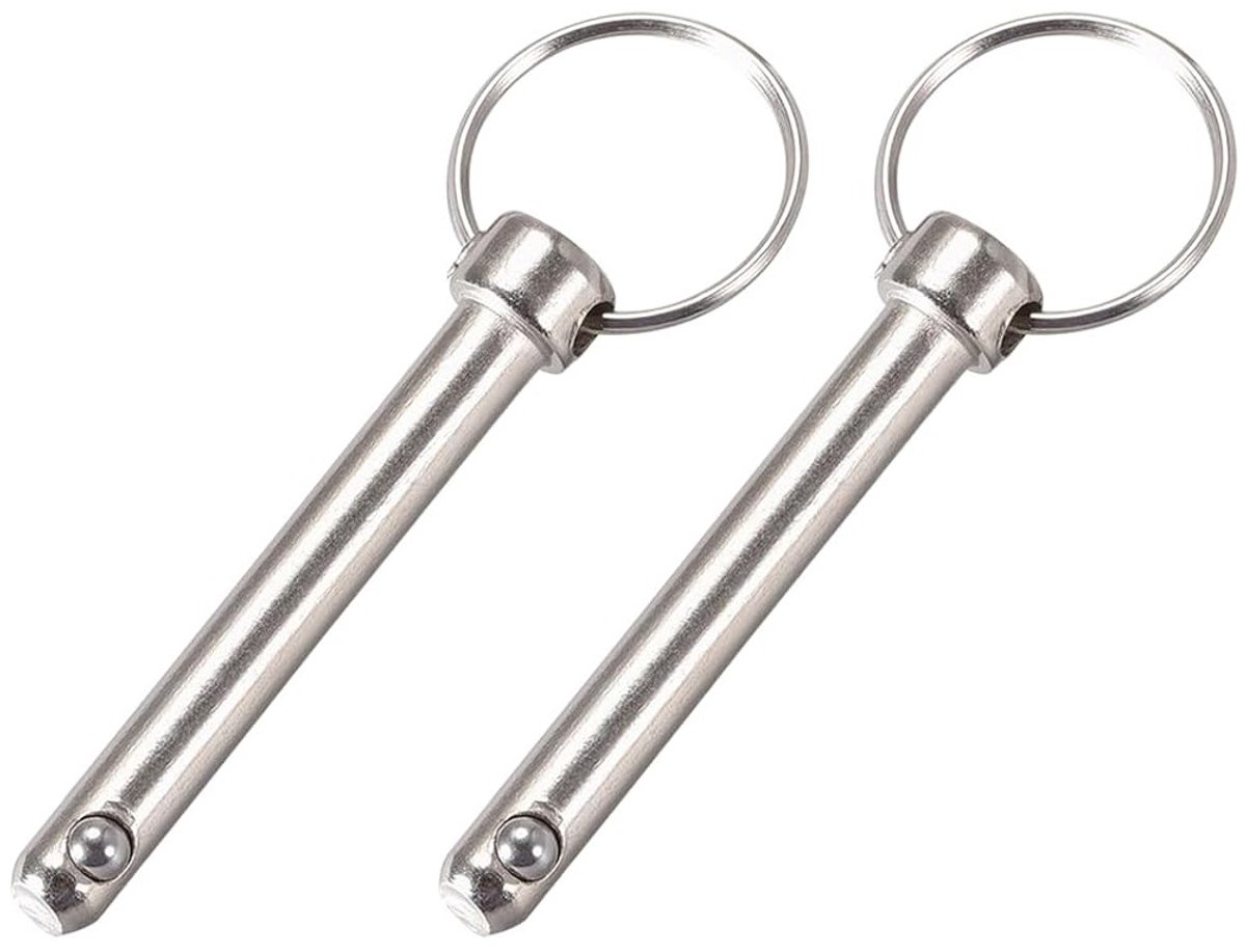 Quick Release Pins 8mm x 55mm - 2 Stuks Carbon Staal Trekpin voor Scheepsbouw en Boottoebehoren