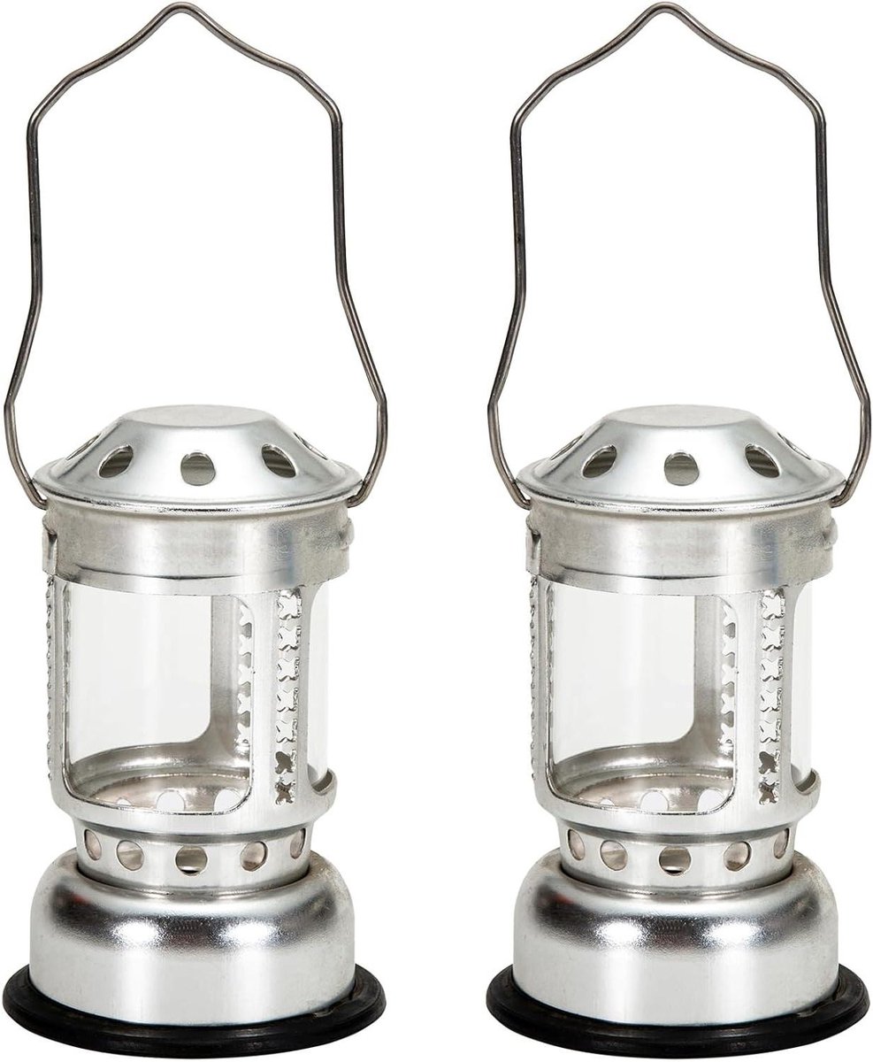 Kaarslantaarn Set - Draagbare Lamp Buitenlamp - Kamperen en Vissen - Aluminium Behuizing -