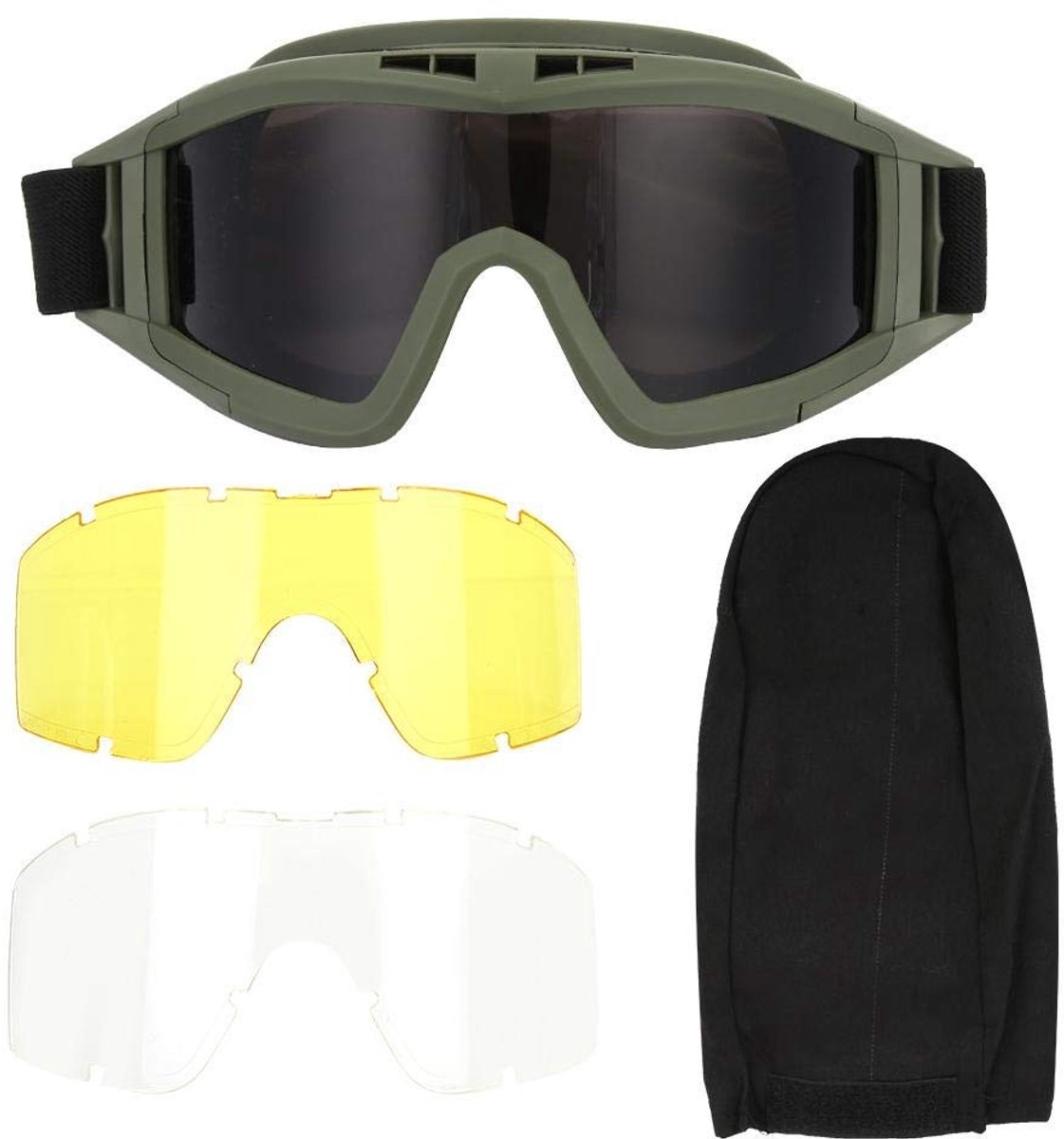 Allecto - Tactics Goggles - Anti Dust - Veiligheidsbril - Army Green - Anti-fog - Ideaal voor fietsen en paintball - Geschikt voor outdoor activite...
