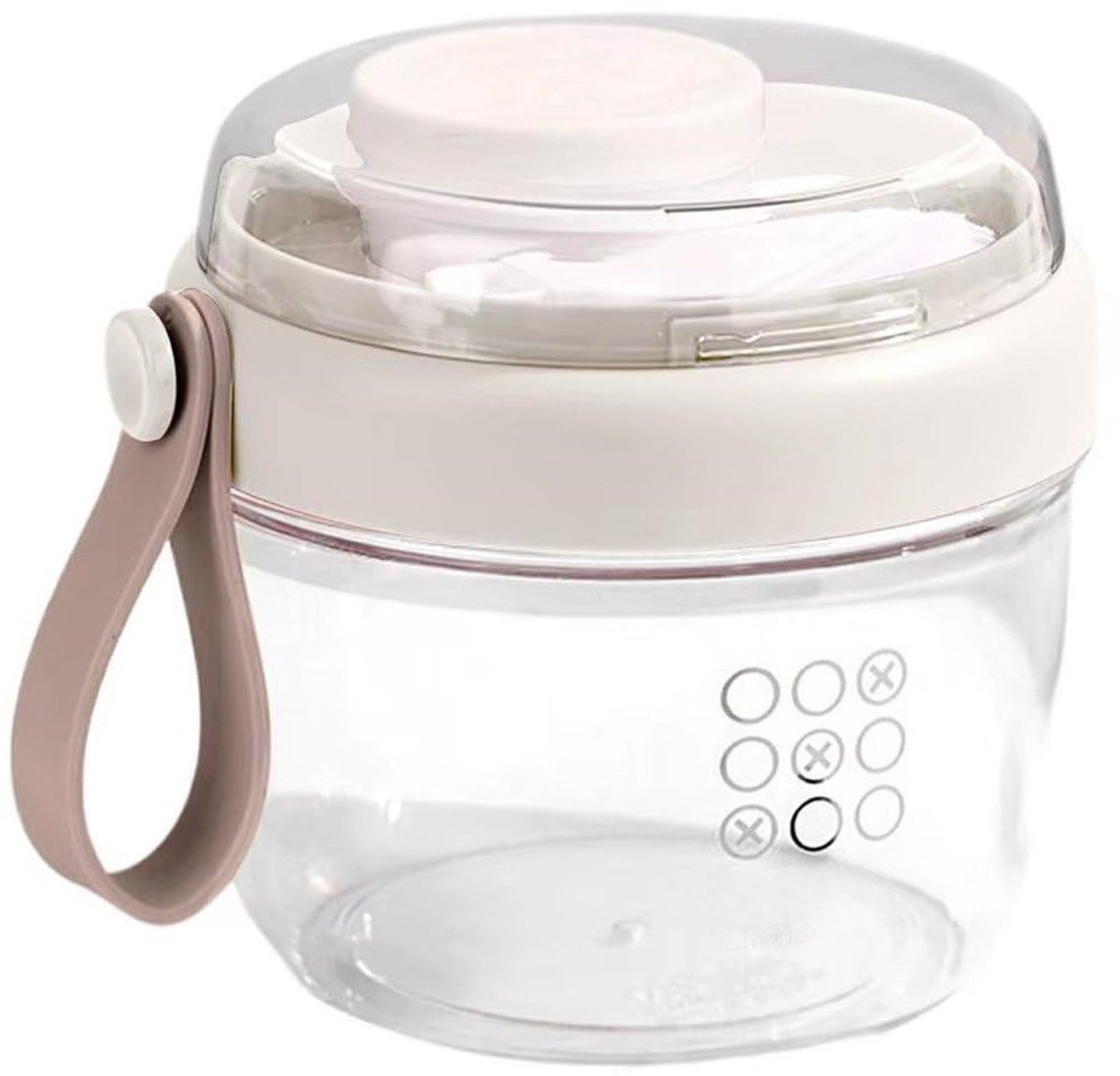 carmdering - Yoghurtbeker - Ontbijtbeker - Smoothiebeker - 650 ml, met handgreep, vaatwasmachinebestendig - Veilig, duurzaam, antislip - Geschikt voor yoghurt, havermout, fruit en salade - Wit