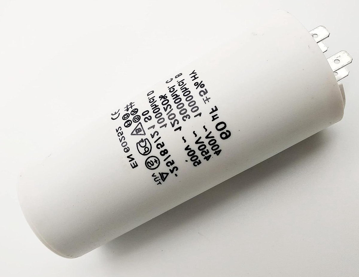 Motor Condensator - Start Condensator - Apparaten Starten - Hoge Capaciteit - 60 µF 500V - Zwart