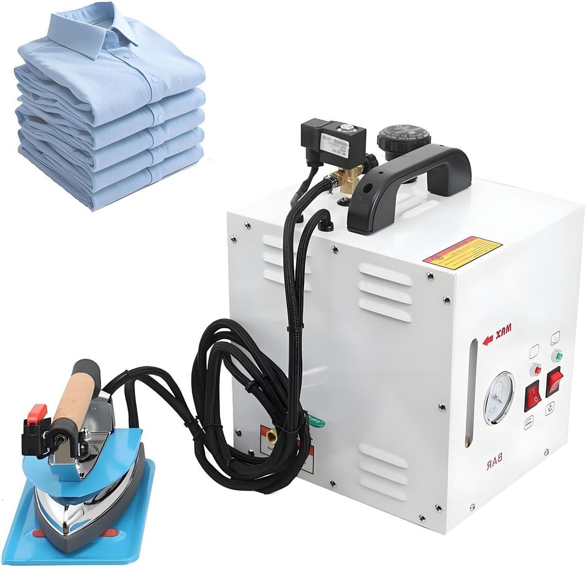 Stoomstrijkketel - Stoomgenerator - Kleding Kreukvrij - Grote Boiler - 4 Liter - Meerkleurig
