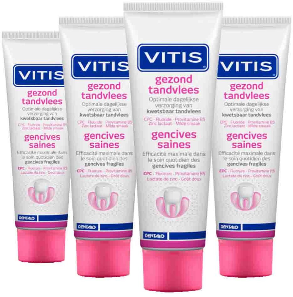 Vitis Tandpasta Gezond Tandvlees - 4 x 75 ml - Voordeelverpakking