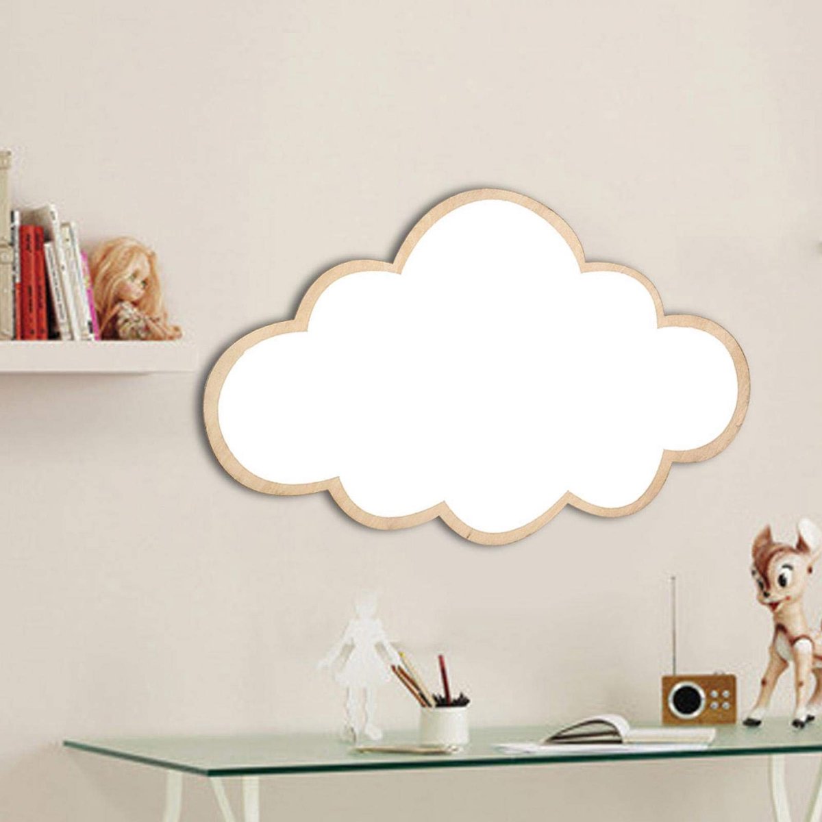 Allecto - Kinderspiegel - Wolkenvormige Spiegel - Veilig en Onbreekbaar - 25 x 38 cm - Decoratie voor Kinderkamer - Kindvriendelijk