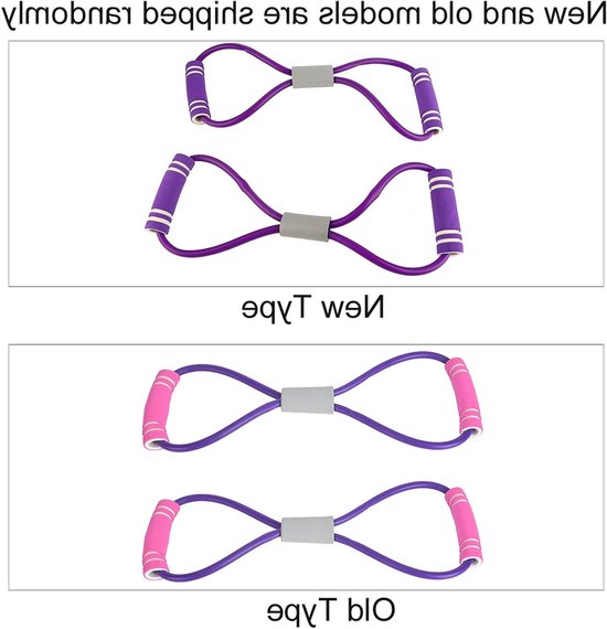 Oefenband voor Body Building en Fitness met 8 Shape Design - Set van 2 in 3 kleuren - Voor thuistraining, yoga, pilates - Geschikt voor armoefeningen — afbeelding 2