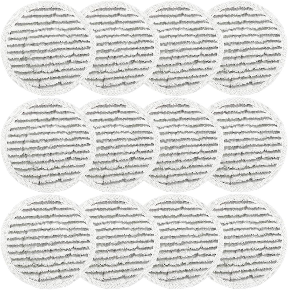 Stoom Mop Pads - Vervangende Pads - Grondig Reinigen - Krachtige Schrobvezels - 12 Stuks - Grijs