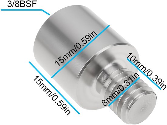 Allecto - Schepnet Connector - Vissen - Duurzaam - 8mm Mannelijke - 3/8 Vrouwelijke - 25mm - Geschikt voor standaard visnetten van Merkloos — afbeelding 4