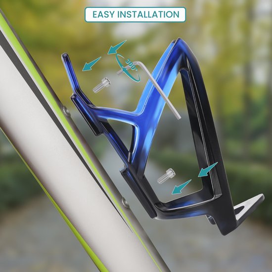 Allecto - Fleshouder set van 2 - Lichtgewicht bidonhouder fiets - Blauw - Voor waterflessen tot 7 cm - Ideaal voor fietsen - Set voor onderweg — afbeelding 2