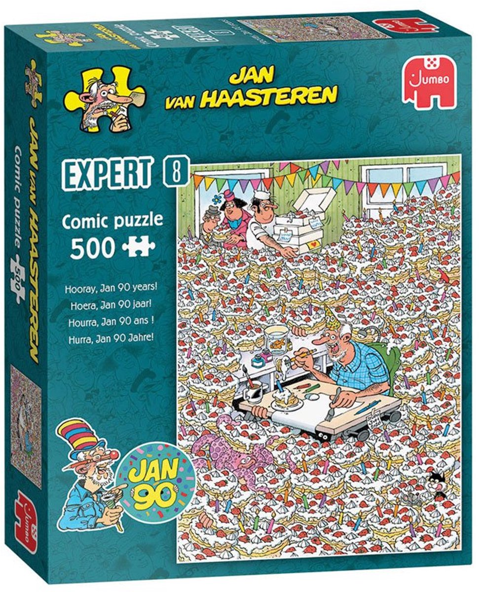 Jan van Haasteren Expert 8 - Jan 90! - 500 stukjes puzzel - Speciale puzzel voor Jan zijn verjaardag — afbeelding 5