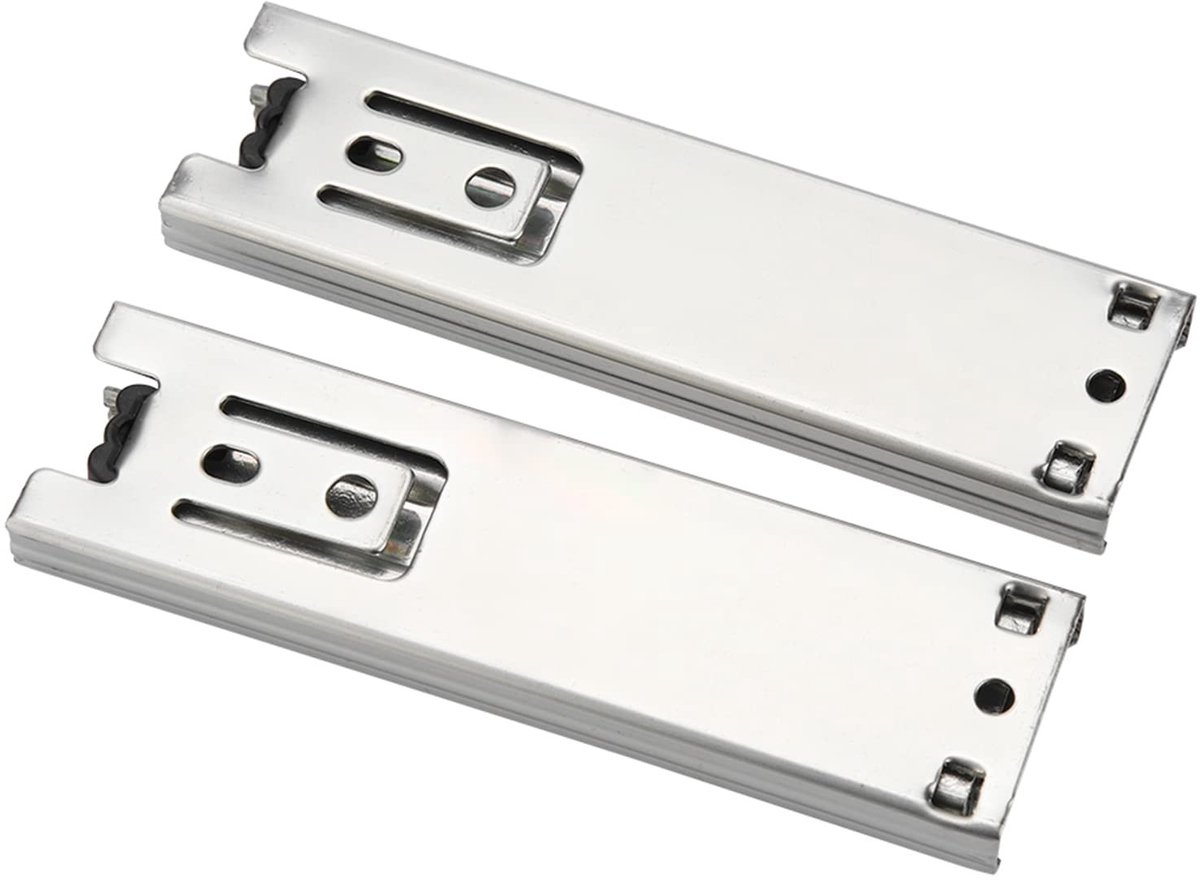 Allecto - Mini Ladegeleiders - 2pcs - Volledige Uittrekbaarheid - 5 inch - Keuken en Kasten - Geschikt voor Maatwerk - Ideaal voor Organisatie