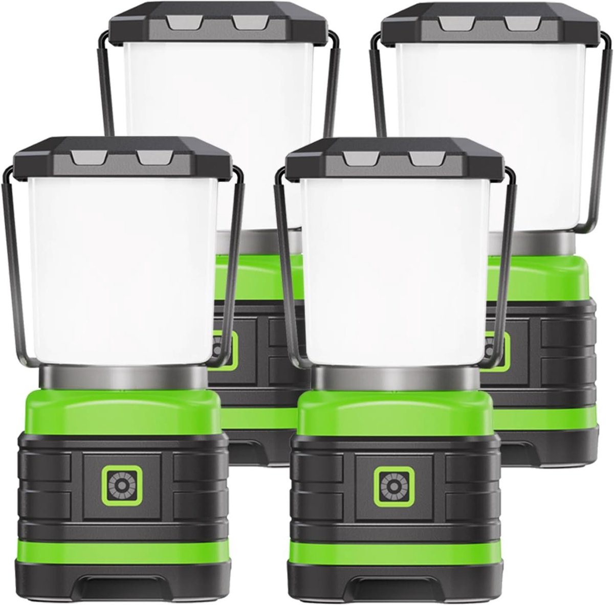 Led Camping Lantaarn - Draagbare Verlichting Nood - Buitenactiviteiten Kamperen - Compact en In te Kort - 4 Stuks - Groen