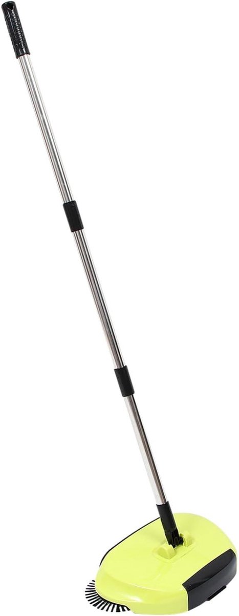 Handveger Bezem Stoffer - 3-in-1 Vloerreiniger - Snel Vloeren Schoonmaken - Automatische Vuilopvang - 1.94 Pond - Geel
