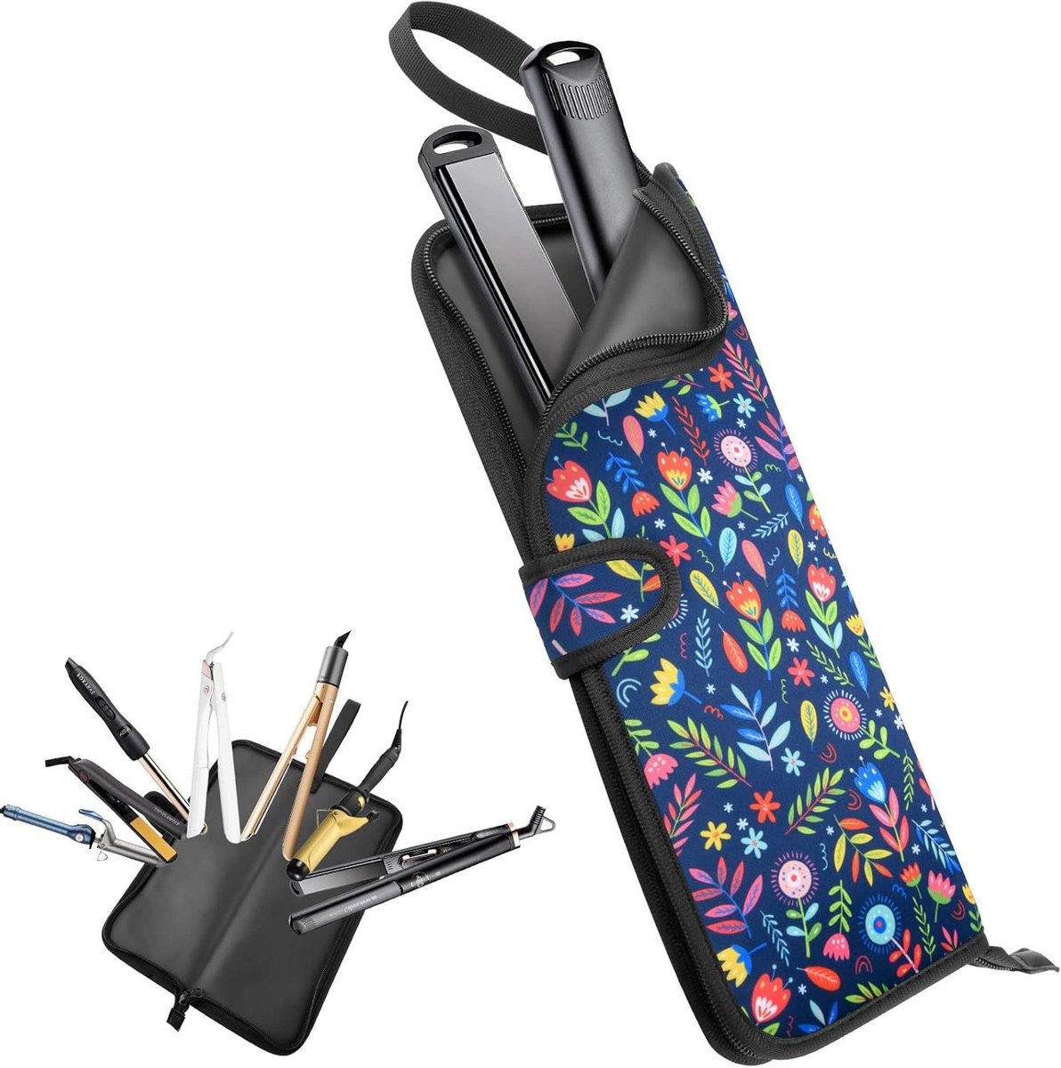 Reishoes Stijltang - Krultang Pouch - Hete Gereedschappen Opslag - Hittebestendig Siliconen - 33 x 13 cm - Grijs