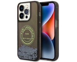 Karl Lagerfeld Liquid Glitter Serie - Smartphone Hoes - Zwart - Brokaten Design - Voor iPhone 14 Pro