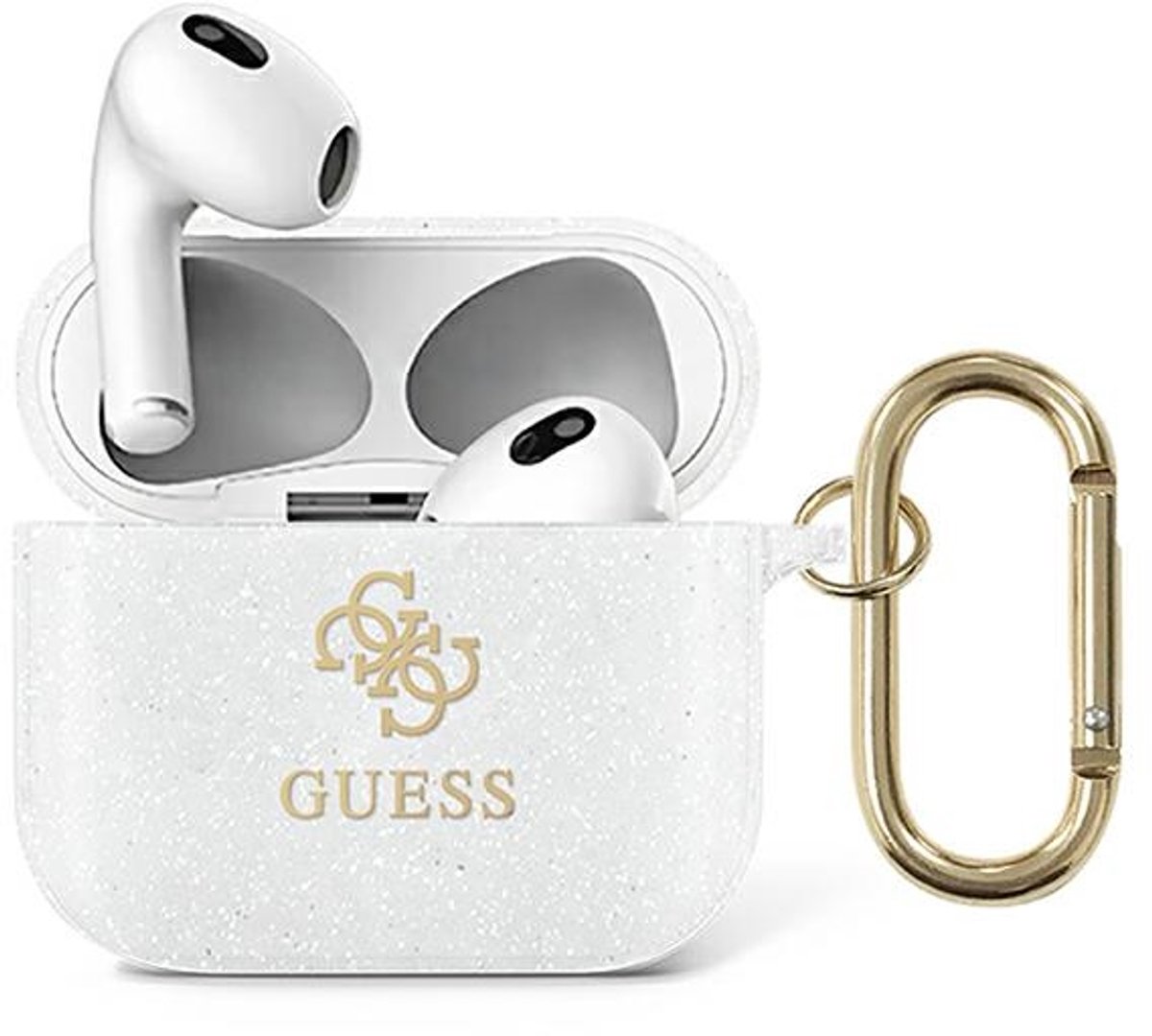 Guess GUA3UCG4GT AirPods 3 cover Transparante Glittercollectie