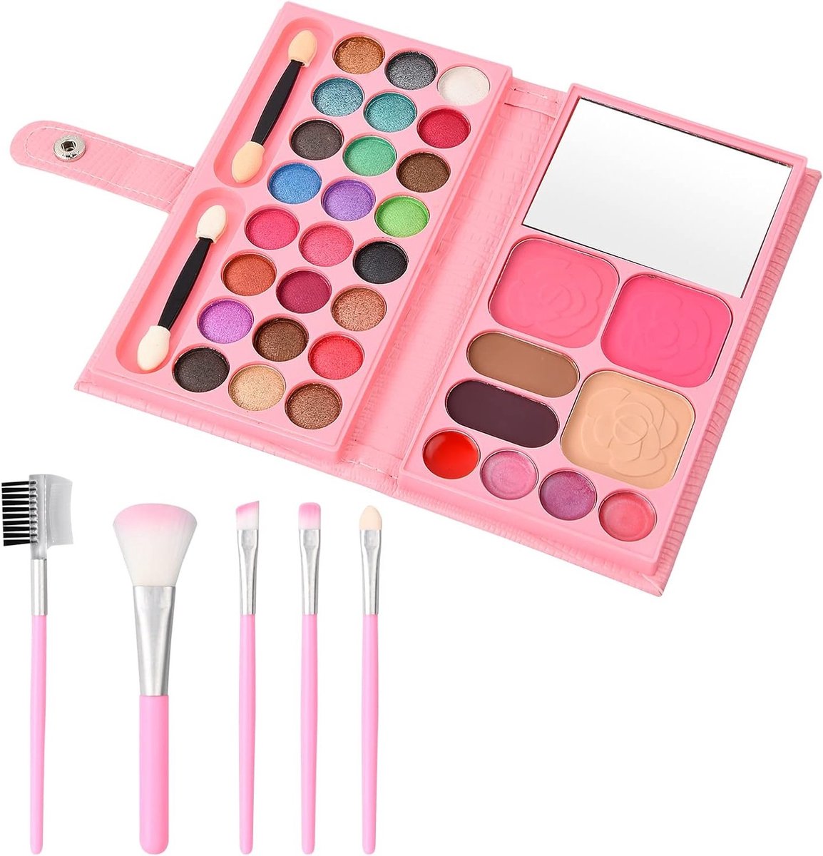 Makeup Paletten Set voor Vrouwen en Meisjes met Draagbaarheid, Make-up Kwasten en Kleurrijke Oogschaduw