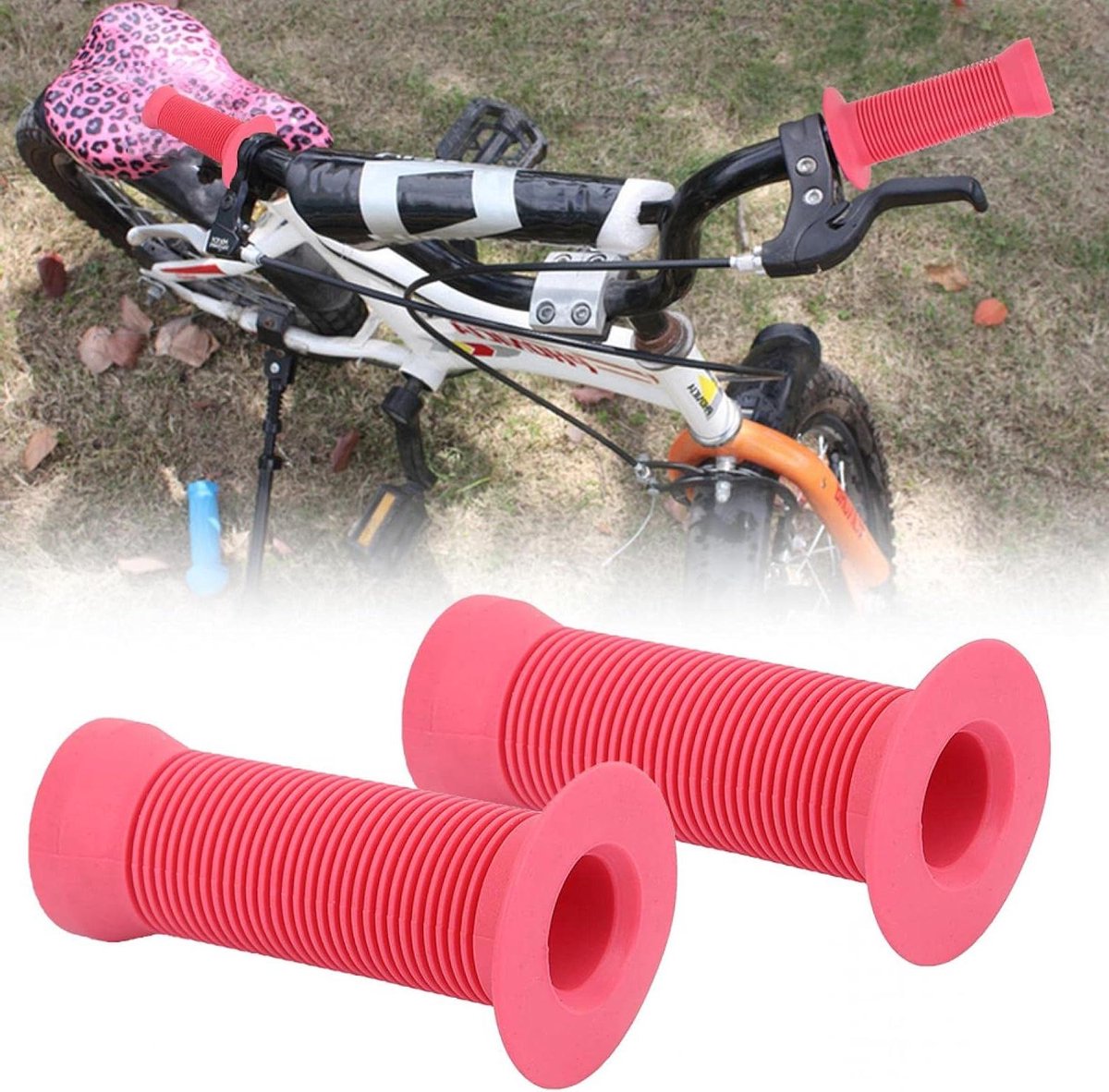 Kinderfiets Handvatten - Fietsgrepen Stuur - Veilig Fietsen - Antislip Ontwerp - 9 x 4.8 cm - Roze
