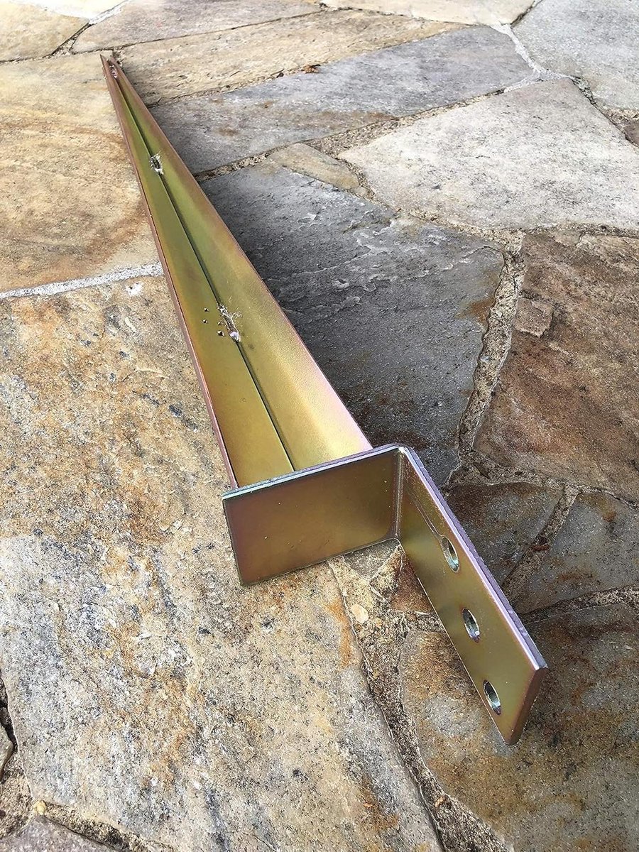 Paaldrager Hekwerk - Grondanker Paalhouder - Hekwerk Plaatsen - Verzinkt Staal - 750 mm - Goud