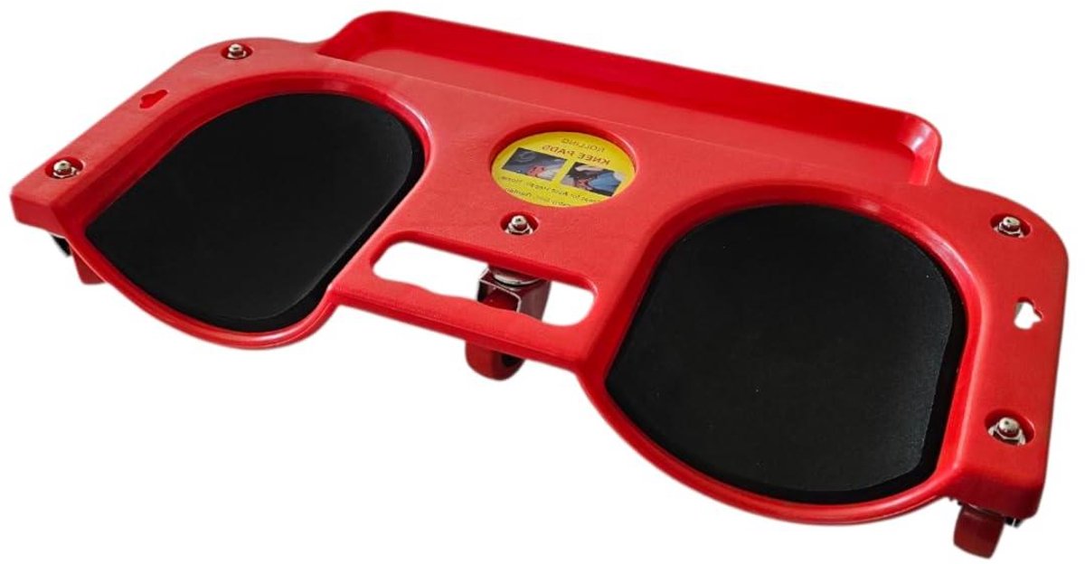 Kniebeschermers op wielen - Roller kniebeschermers - Mobiel klussen - Met gereedschapsplank - 503 x 258 x 9 cm - Rood