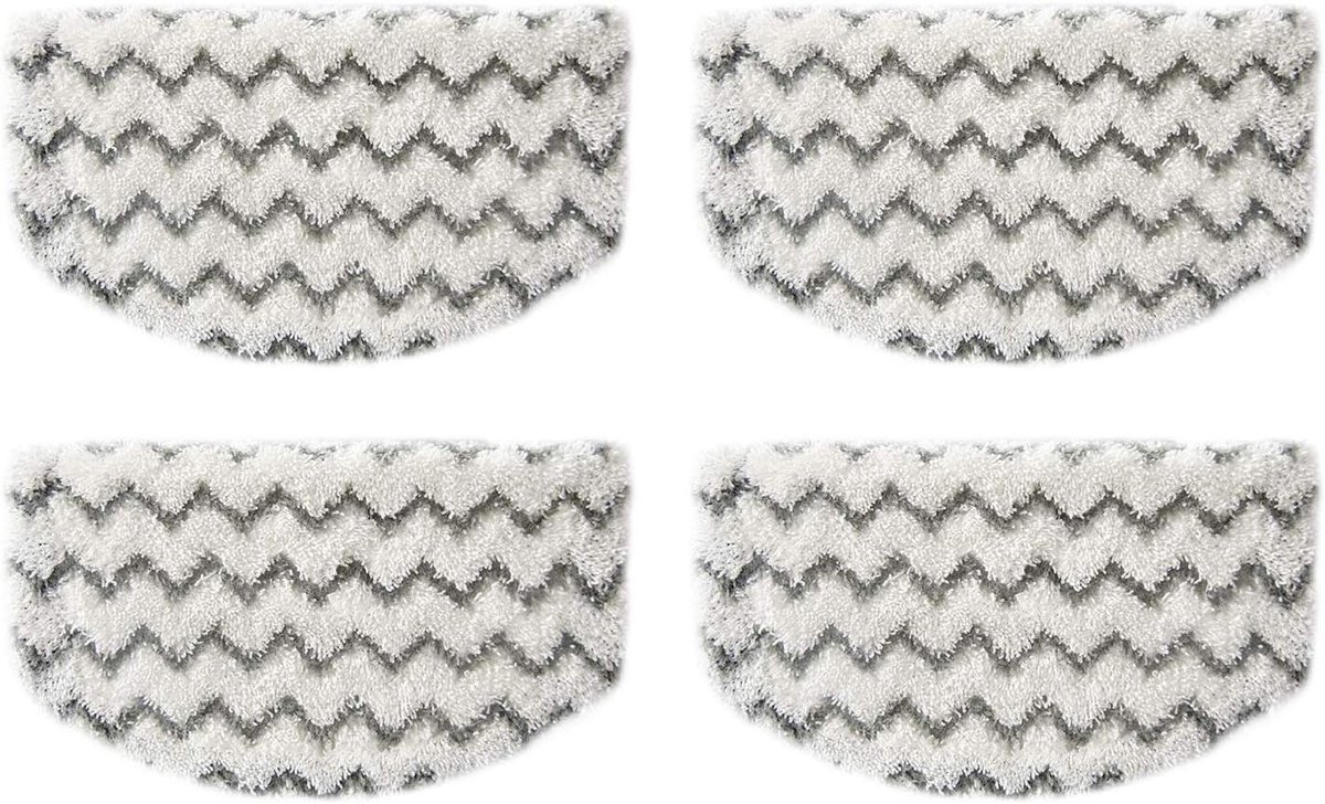 Stoommop Pads - Vervangende Doeken - Vloeren Reinigen - Wasbaar en Herbruikbaar - 4 Stuks - Wit
