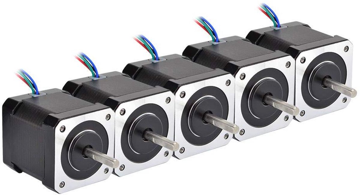 Stappenmotor Nema 17 - Motor 3D-printer CNC - Projecten bouwen - Hoog koppel 59 Ncm - 42x42x48mm - Zwart