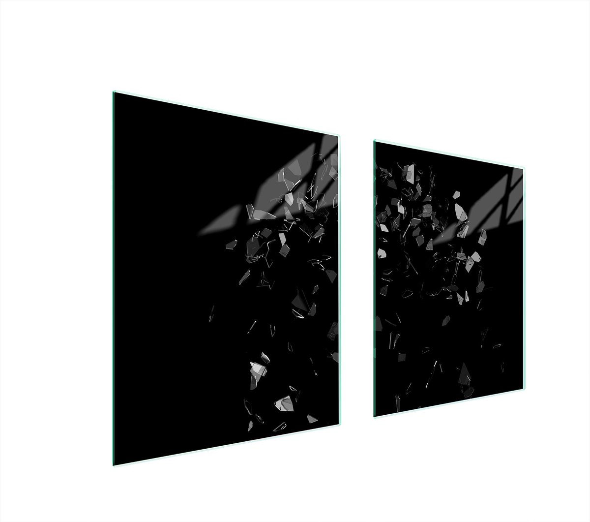 TMK ArtDeko - Glas Beschermplaat - 85x52 cm - Zwart - Hittebestendig