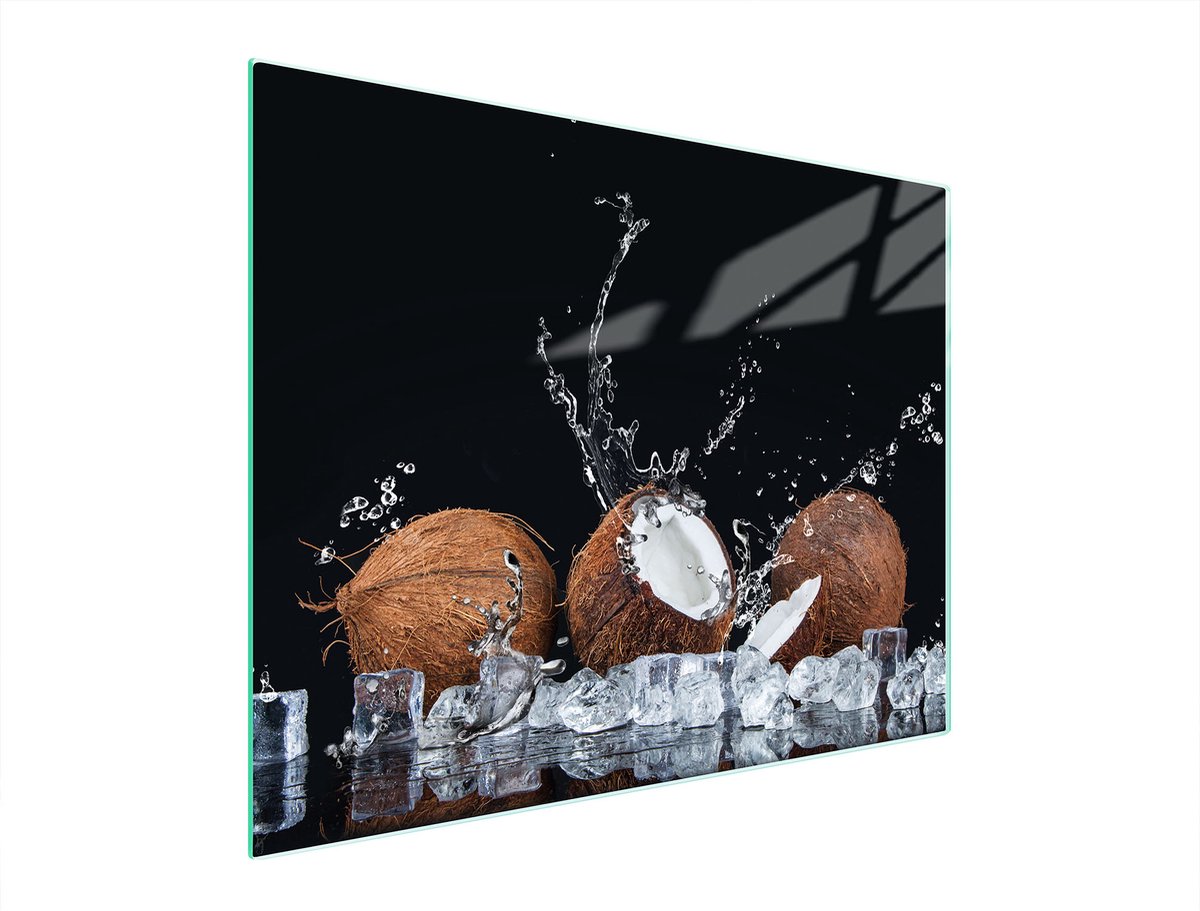 TMK ArtDeko Kokos - Glazen Snijplank - 52x40 cm - Met Antislip Noppen - UV-Print
