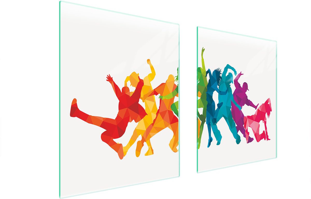 TMK ArtDeko Serie - Glazen Beschermplaat Voor Fornuis - 85x52cm - Wit - Modern Ontwerp