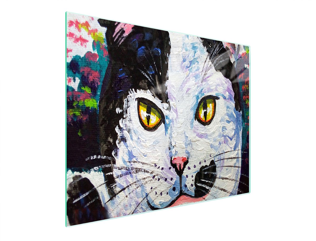 TMK ArtDeko - Snijplank Glas - 52x30 cm - Kat - Veilig en Hygiënisch