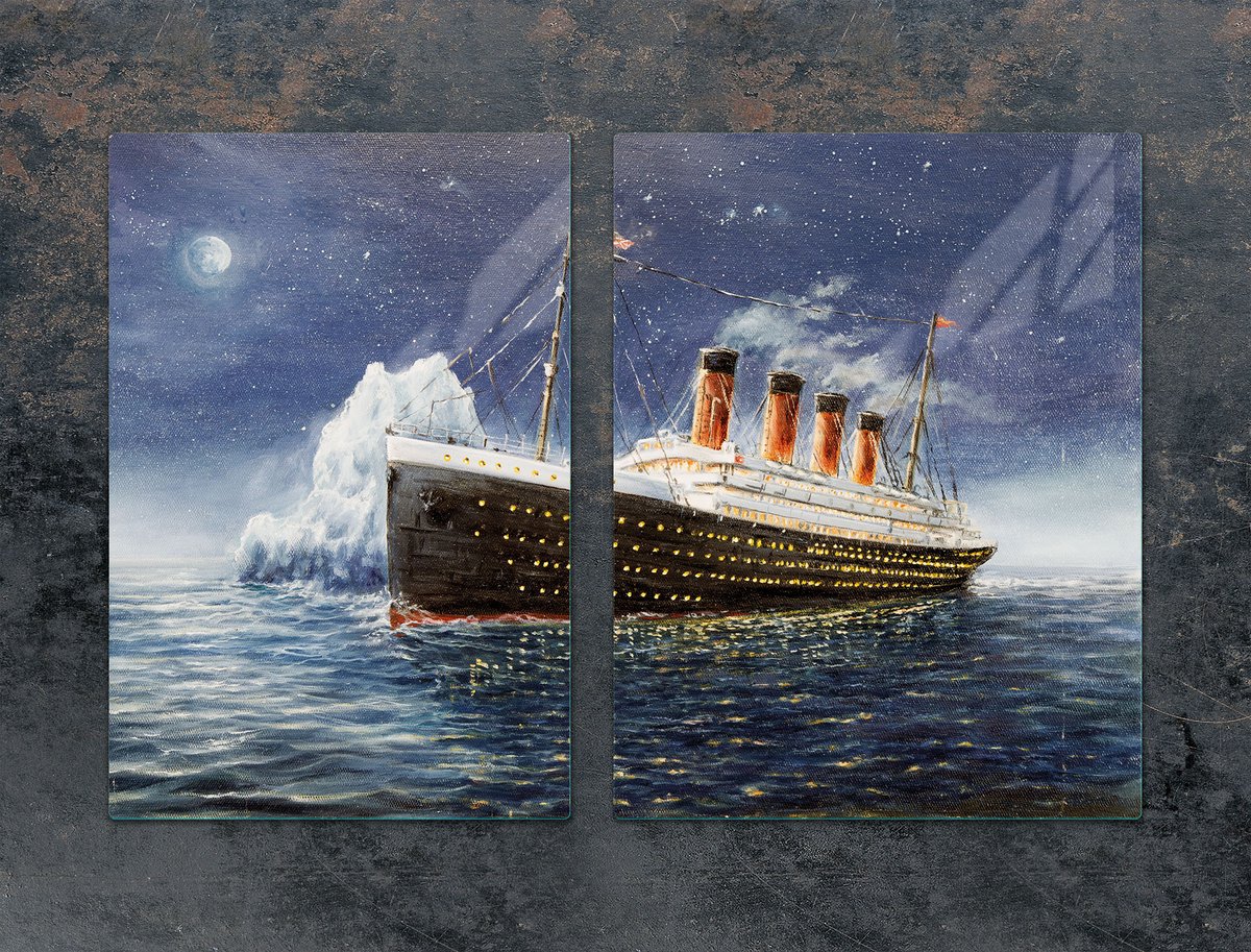 TMK ArtDeko - Snijplank - Glasplaat - 75x52cm - Titanic Ontwerp