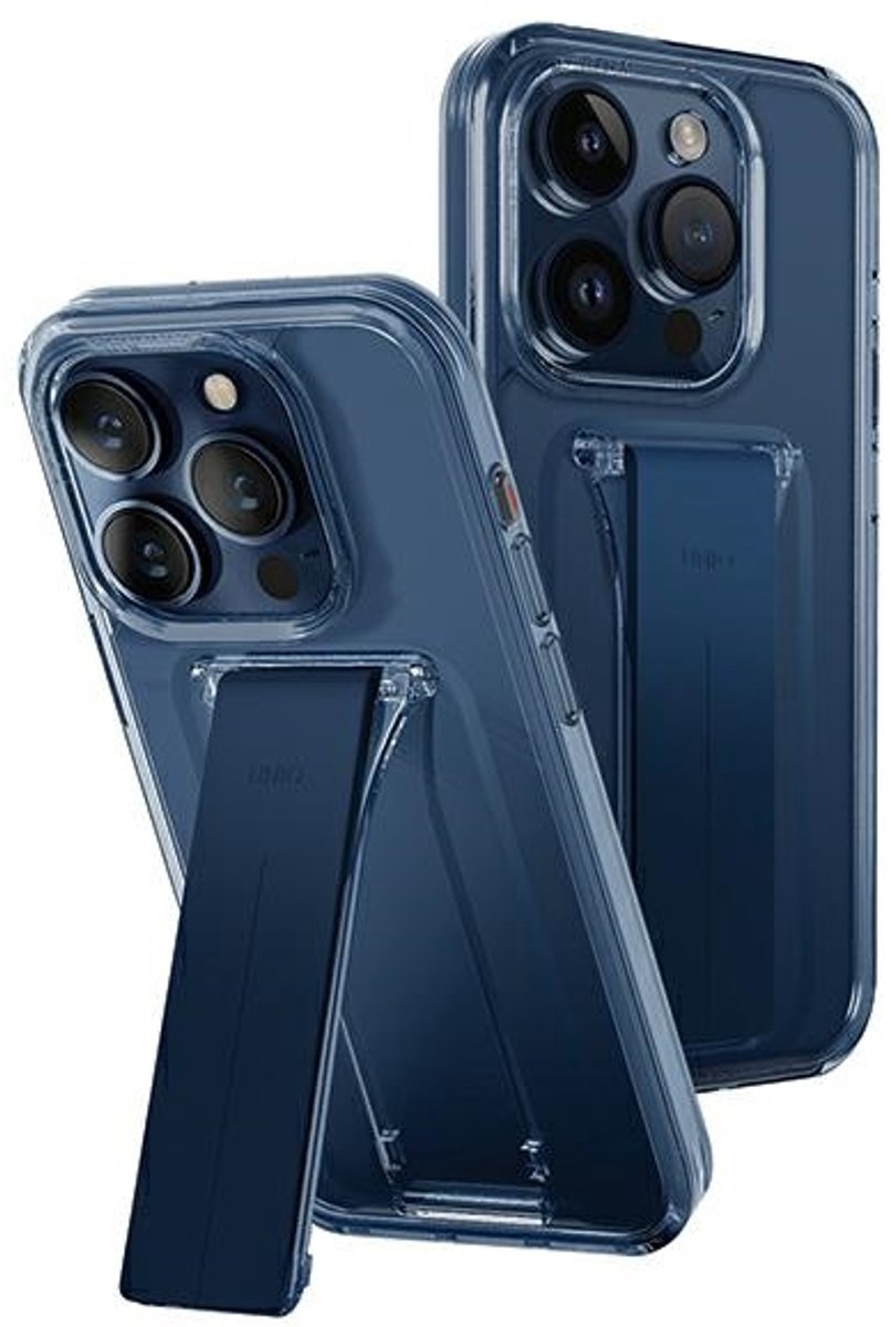 UNIQ hoesje Heldro Mount met standaard iPhone 15 Pro 6.1" blauw/ultamarijn diepblauw