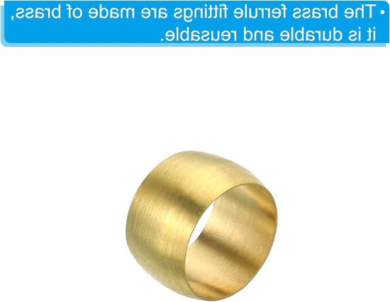 8mm Messing Compressiehulzen - 20 Stuks Ferrules voor Slangen en Pijpen, Geschikt voor Lucht, Water en Gas — afbeelding 4