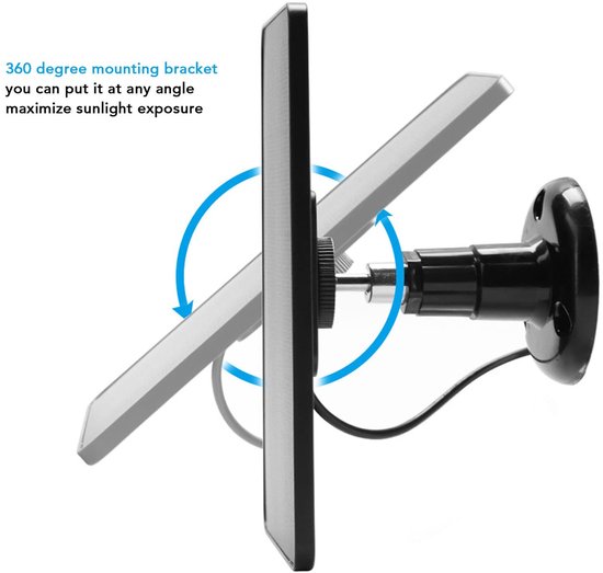 Camera Zonnepaneel, Outdoor Beveiligingscamera, IP65 Waterdichte Camera Oplader 5V 4W Hoge Efficiëntie Continue Zonne-energie voor Camera voor Micro USB C (Zwart) van Soduopq — afbeelding 3
