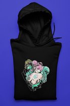 Jolyne Cujoh with Stand Hoodie Zwart - Anime Merchandise - Kawaii culture - Jojo's Bizarre Adventure - Unisex Maat XS