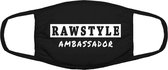 Rawstyle ambassador mondkapje | hardstyle | hardcore | muziek | festival | grappig | gezichtsmasker | bescherming | bedrukt | logo | Zwart mondmasker van katoen, uitwasbaar & herbr