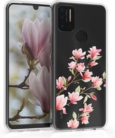 kwmobile telefoonhoesje voor Umidigi A7 Pro (2020) - Hoesje voor smartphone in poederroze / wit / transparant - Magnolia design