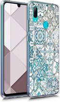 kwmobile telefoonhoesje voor Huawei Y7 (2019) / Y7 Prime (2019) - Hoesje voor smartphone in blauw / grijs / wit - Marokkaanse Tegels design